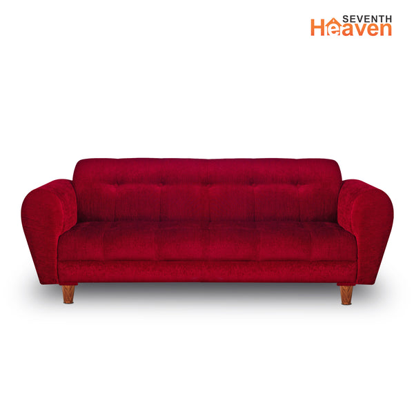 Milan 4 Seater with Ottoman- ( Premium Molfino Fabric- Maroon )