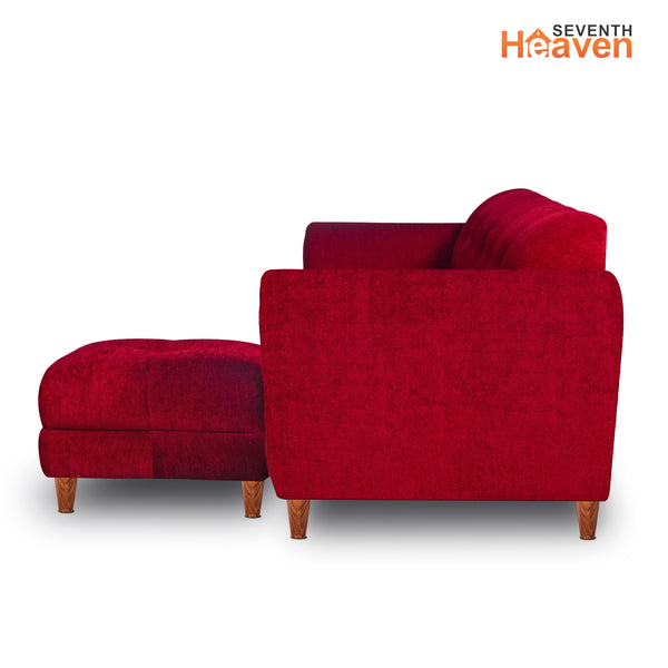 Milan 4 Seater with Ottoman- ( Premium Molfino Fabric- Maroon )