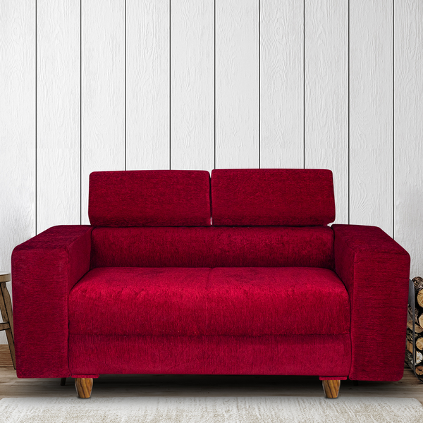 Berlin 2 Seater Sofa- ( Premium Molfino Fabric- Maroon )