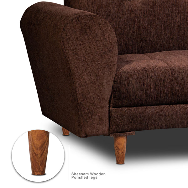 Milan 3 Seater Sofa - ( Premium Molfino Fabric- Brown )