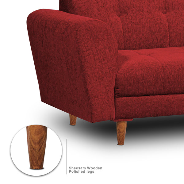 Milan 3 Seater Sofa - ( Premium Molfino Fabric- Maroon )