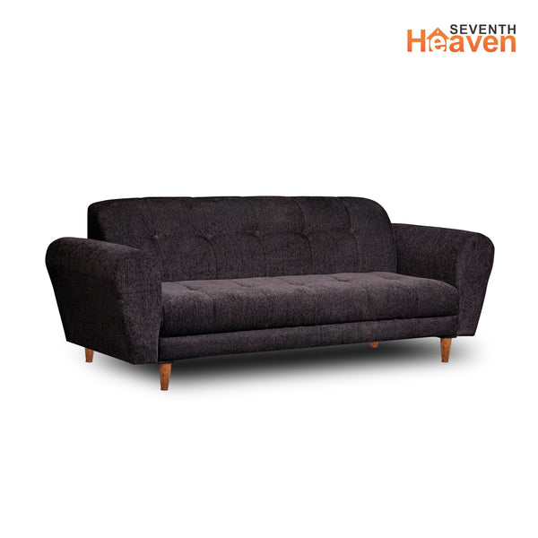Milan 3 Seater Sofa - ( Premium Molfino Fabric- Black )