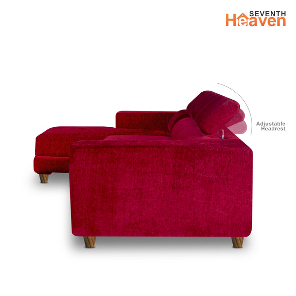 Berlin 6 Seater Sofa Right Corner- ( Premium Molfino Fabric- Maroon)