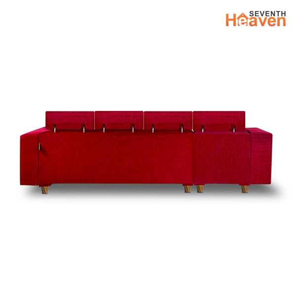 Berlin 6 Seater Sofa Right Corner- ( Premium Molfino Fabric- Maroon)