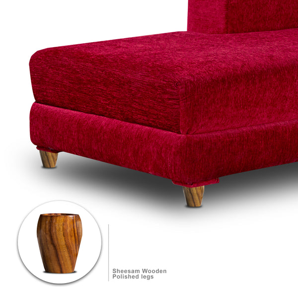 Berlin 6 Seater Sofa Right Corner- ( Premium Molfino Fabric- Maroon)