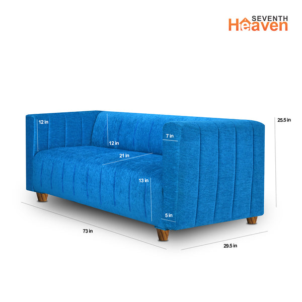 Tokyo 3 Seater Sofa- ( Premium Molfino Fabric- Sky Blue )