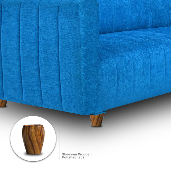 Tokyo 3 Seater Sofa- ( Premium Molfino Fabric- Sky Blue )