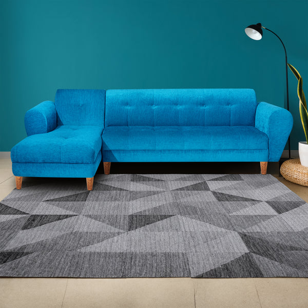 Milan 6 Seater Sofa Left Corner- ( Premium Molfino Fabric- Sky Blue )