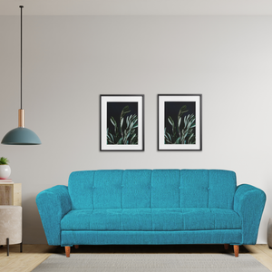 Milan 3 Seater Sofa - ( Premium Molfino Fabric- Sky Blue )