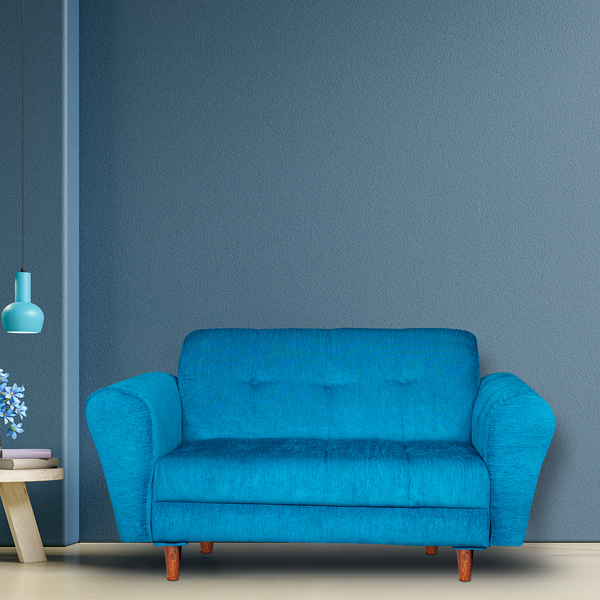 Milan 2 Seater Sofa - ( Premium Molfino Fabric- Sky Blue )
