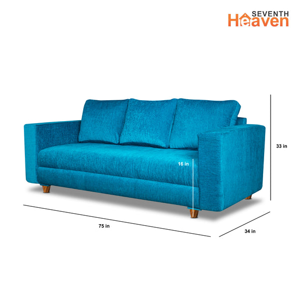 Rio 5 Seater Sofa- (3+1+1) ( Premium Molfino Fabric- Sky Blue )