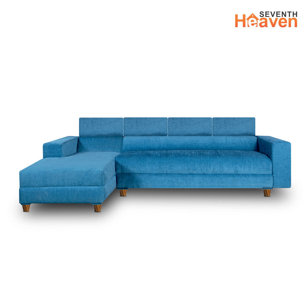 Berlin 6 Seater Sofa Left Corner- ( Premium Molfino Fabric- Sky Blue )