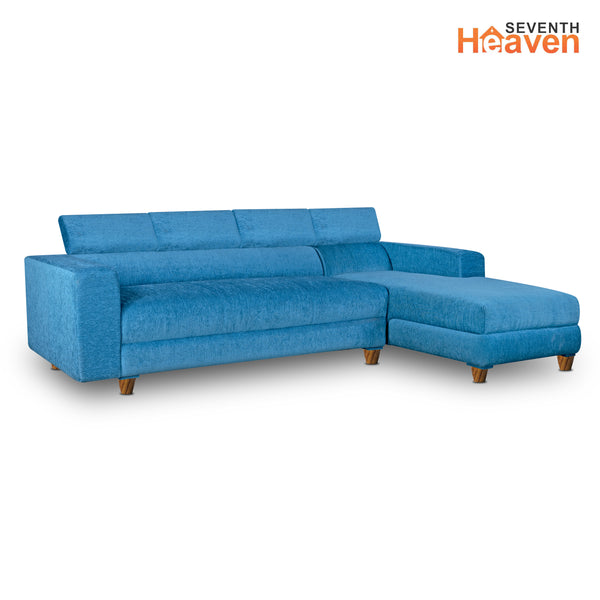 Berlin 6 Seater Sofa Left Corner- ( Premium Molfino Fabric- Sky Blue )