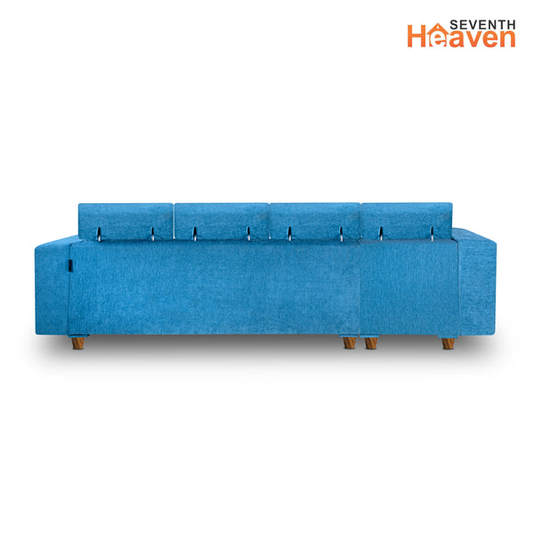 Berlin 6 Seater Sofa Left Corner- ( Premium Molfino Fabric- Sky Blue )