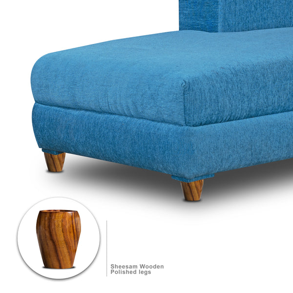 Berlin 6 Seater Sofa Left Corner- ( Premium Molfino Fabric- Sky Blue )
